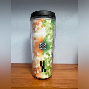 STARBUCKS 2002 Barista Coffee Cup Travel Mug Tumbler 16 oz MOSIAC STYLE *RARE*